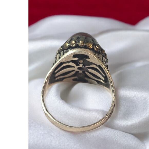 Carnelian 928 Silver Vintage Men's Ring Size 11 - Picture 8 of 10